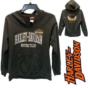 Classic Harley Davidson gray pullover hoodie With logo Oconomowoc Wi on …